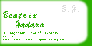 beatrix hadaro business card